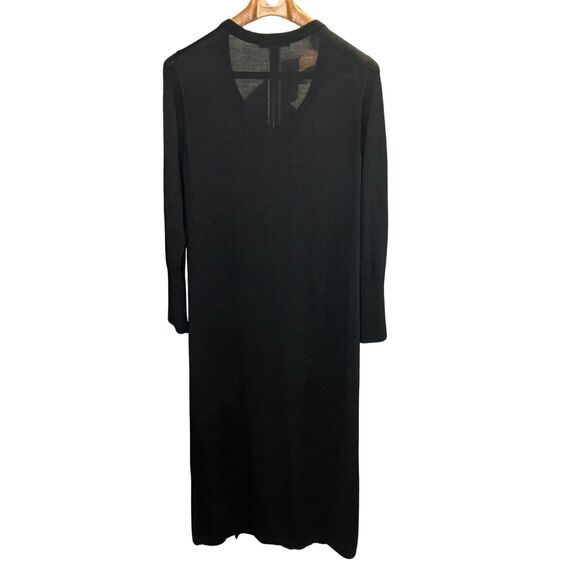Peruvian Connection Black Wool Silk Cardigan Duster Midi Long Sleeve XL - Picture 3 of 7